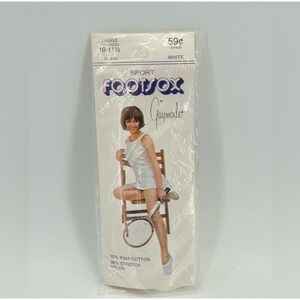 VTG Gaymode Foot Sox NOS 1970s No Show Socks Large White JCPenney Sport Footsies